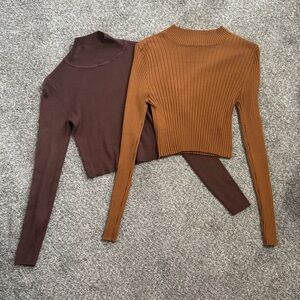 Garage and Ardene’s turtle neck shirts